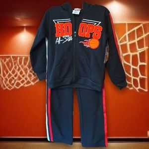 NWT Tuff Guys Red & black basketball zip up‎ hoodie sweatshirt pants sweatsuit